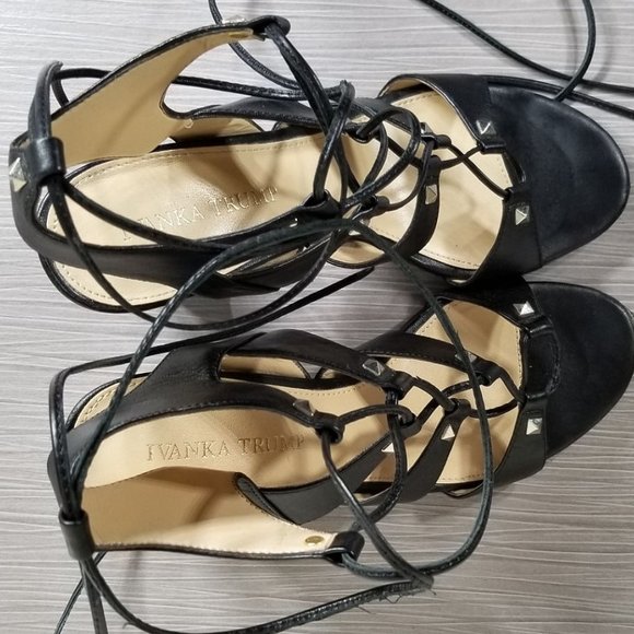 Ivanka Trump Black Strappy Heels - Picture 9 of 11